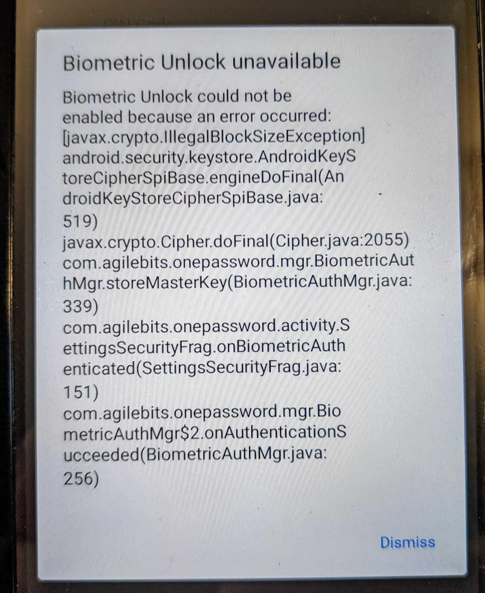 Biometric Unlock unavailable | 1Password Community