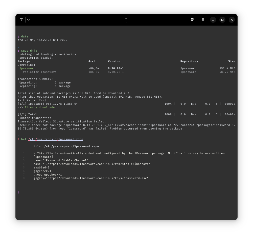 Signature verification failed for 8.10.78 | 1Password Community